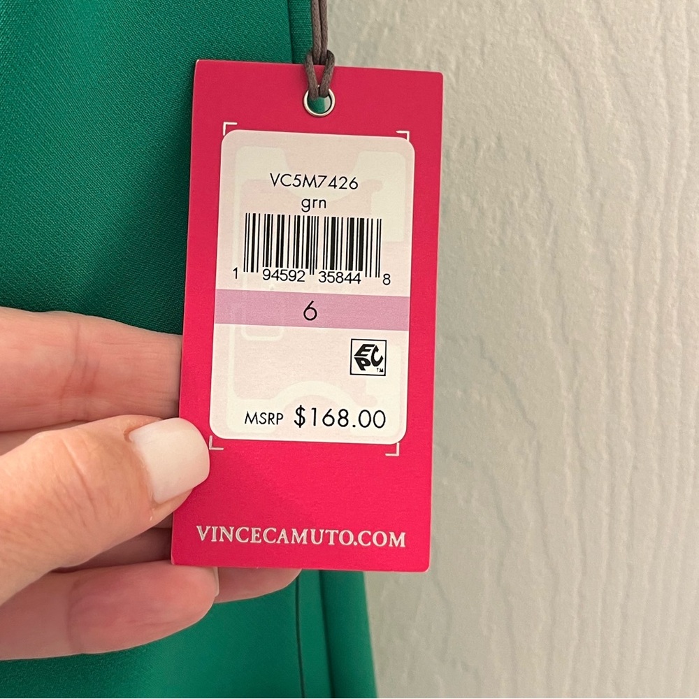 NWT- Vince Camuto Teal/green midi dress - Picture 2 of 5
